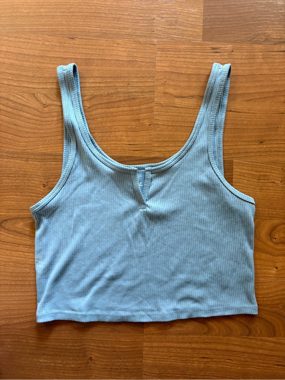 Aeropostale Light Blue Ribbed Crop Tank